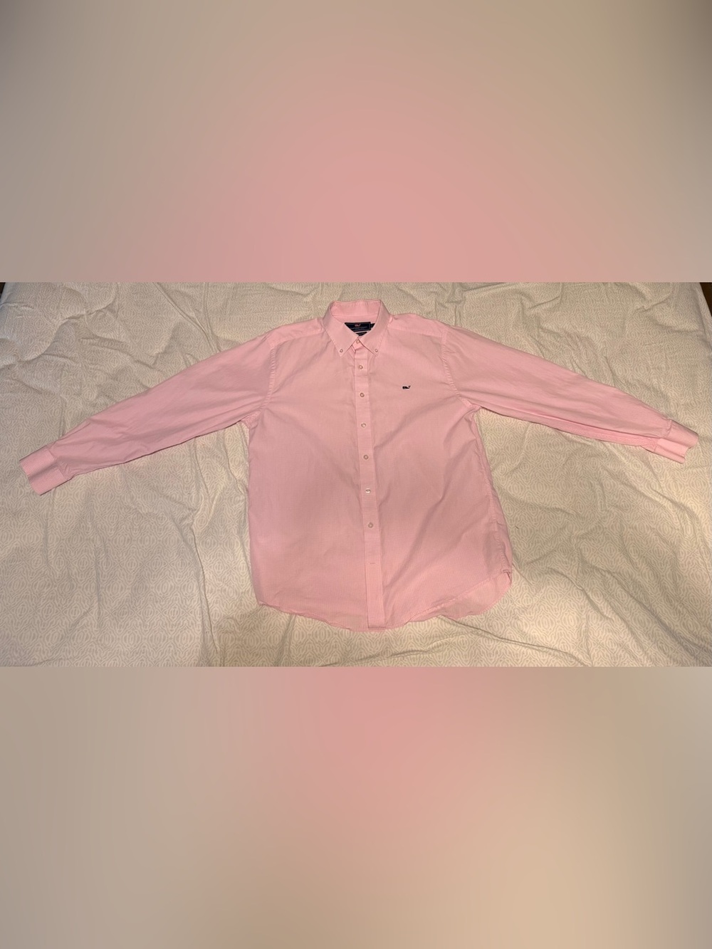 Vineyard Vines Slim Fit Whale Shirt Mens Large Pink Checker Button Up